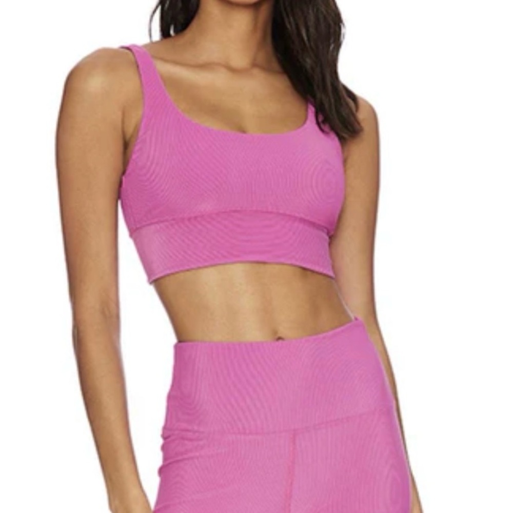 Beach Riot Ribbed Leah Top Hot Pink Top bra - XL